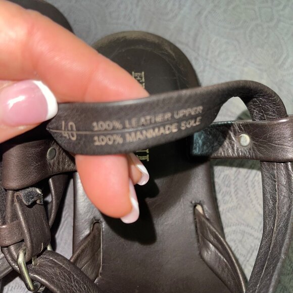 Emozioni Womens Sandals Size 40 Brown Leather Designer Gladiator Italy - Picture 4 of 13